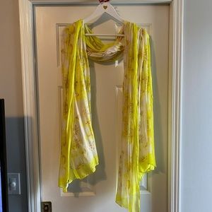 Stella & Dot yellow floral scarf